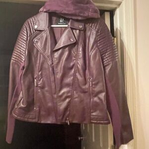 New York & Company Rich Purple Leather Jacket